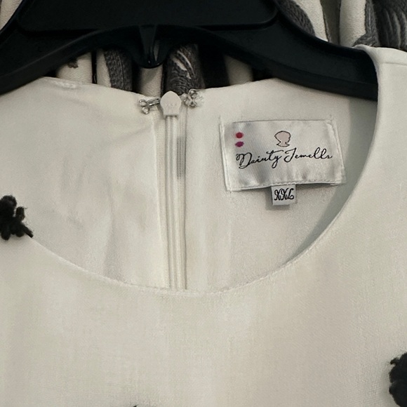 Dainty Jewells White Dress with Black Polka Dots - Picture 3 of 4